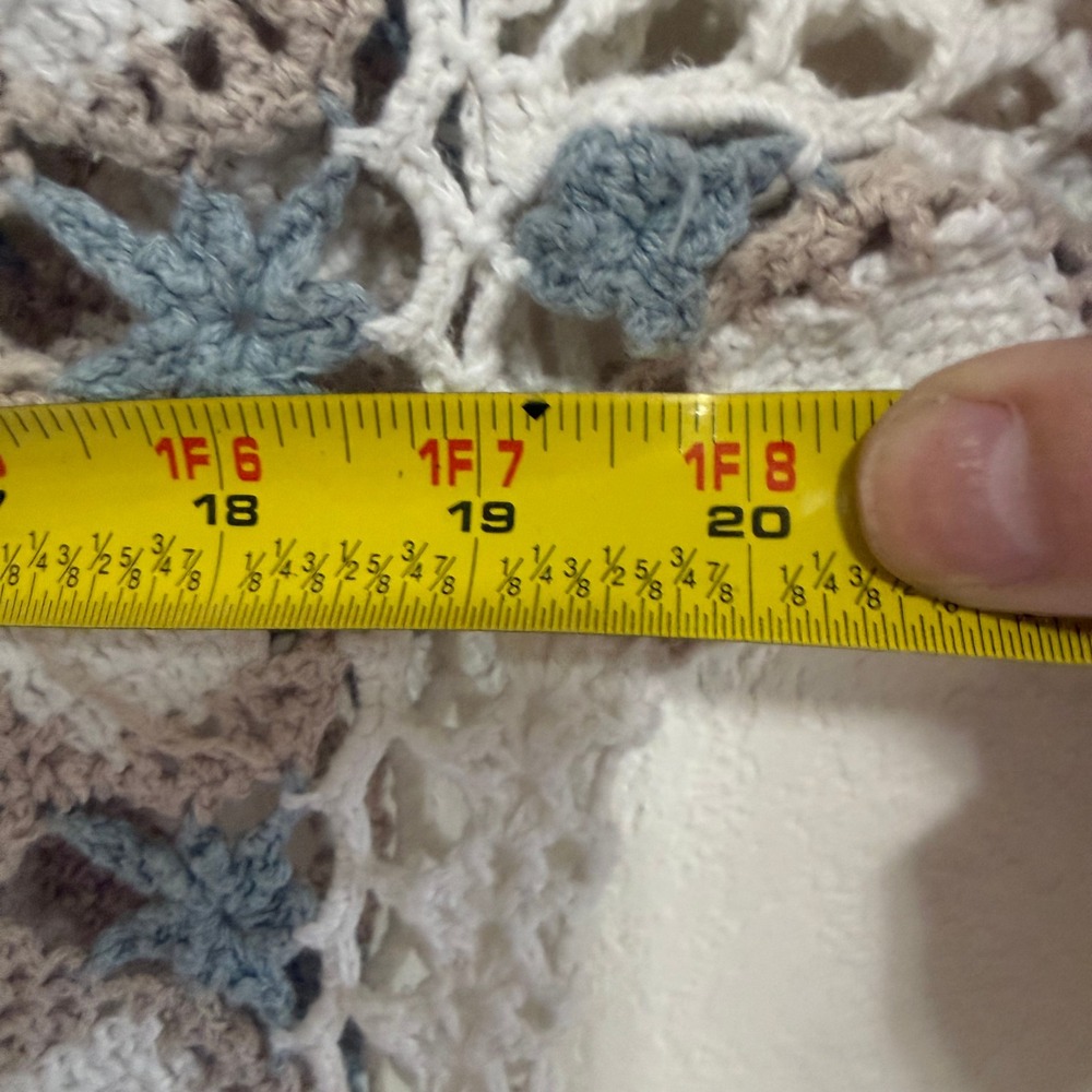 Colleen's Collectables Crochet Sweater Hand Knitted Ramie Cotton Boho Cream‎ L - Picture 14 of 14